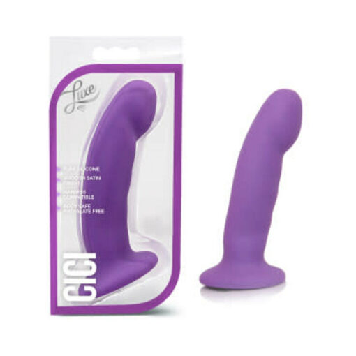 Luxe Cici 6.5 in. Curved Silicone Dildo Purple