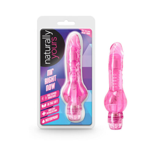 Naturally Yours Mr. Right Now Realistic 6.5 in. Vibrating Dildo Pink