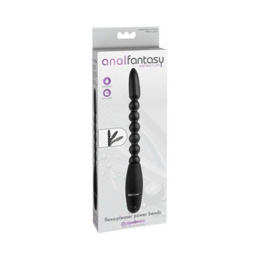 Pipedream Anal Fantasy Collection Vibrating Bendable Flexa-Pleaser Power Beads Black