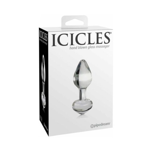 Icicles No. 44 Glass Anal Plug 3.25 in. Clear