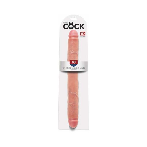 Pipedream King Cock 16 in. Thick Double Dildo Realistic Beige