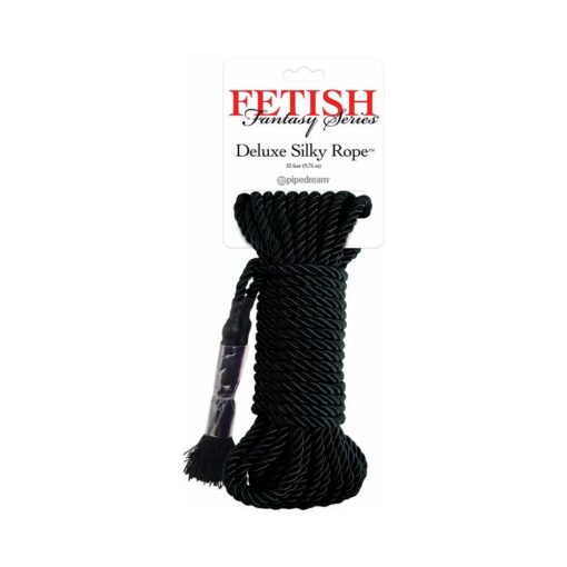 Pipedream Fetish Fantasy Series Deluxe Silk Rope 9.75 m - 32 ft. Black