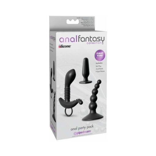 Pipedream Anal Fantasy Collection 3-Piece Silicone Anal Party Pack Black