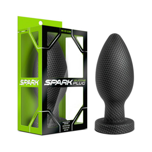 Spark Silicone Anal Plug Large Carbon Fiber