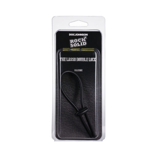 Rock Solid Black Silicone Double Lock Adjustable  Lasso-Bolo