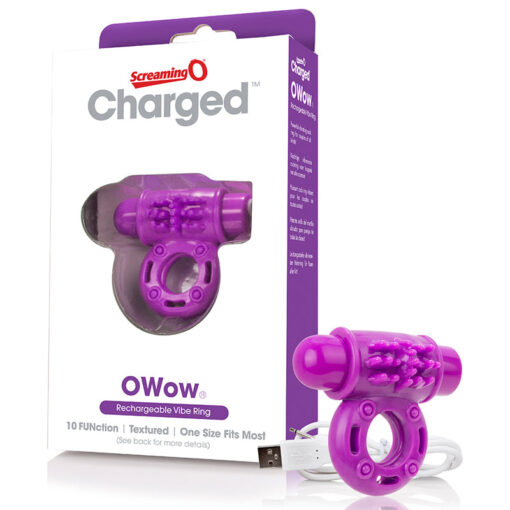 Screaming O Charged OWow Vooom Vibrating Cock Ring - Purple