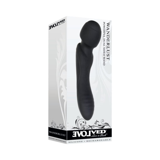 Evolved Wanderlust Rechargeable Dual-Ended Silicone Wand Vibrator Black