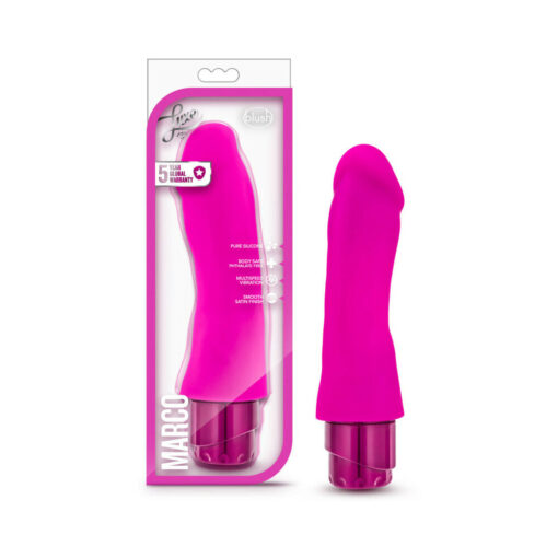 Luxe Marco 7.75 in. Silicone Vibrating Dildo Pink