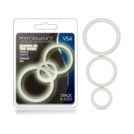 Performance VS4 Pure Premium Silicone Cockrings 3-Pack Set White