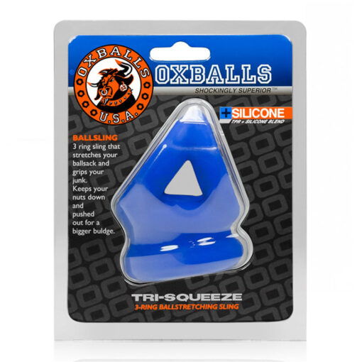 OxBalls TRI-SQUEEZE cocksling-ballstretcher, COBALT ICE