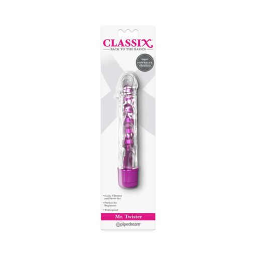 Pipedream Classix Mr. Twister 6.5 in. Vibrator and Sleeve Set Pink