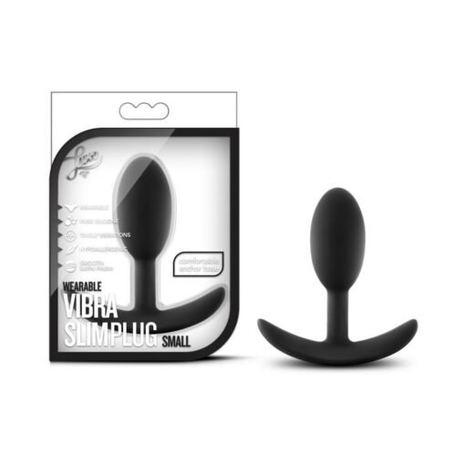 Luxe Wearable Vibra Slim Plug Small Black