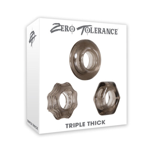 Zero Tolerance Triple Thick 3-Piece Cockring Set Smoke