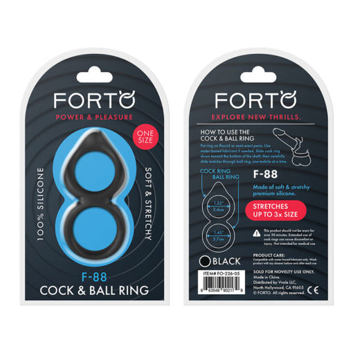 Forto F-88 Liquid Silicone Cock & Ball Ring Black