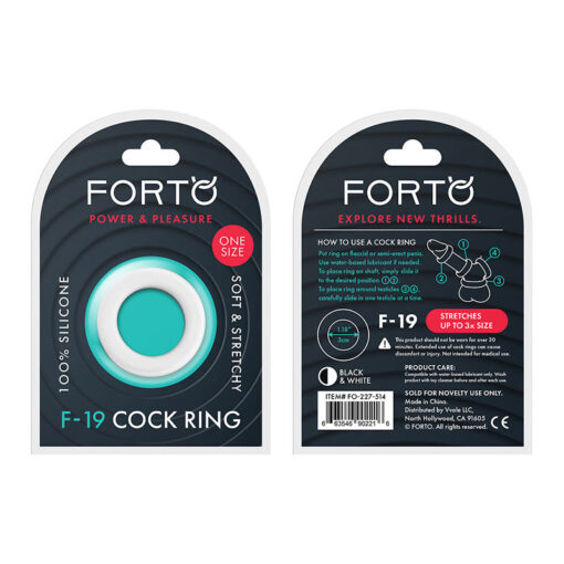 Forto F-19 Liquid Silicone 2-Tone Cockring Black-White