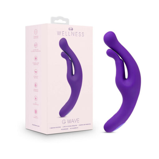 Wellness G Wave Rechargeable Silicone Dual Stimulation Vibrator Purple