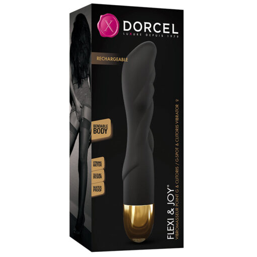 Dorcel Flexi & Joy Bendable Silicone G-Spot and Clitoris Vibrator Black-Gold