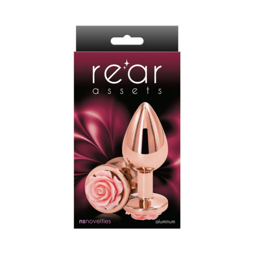 Rear Assets Rose Anal Plug Medium Pink