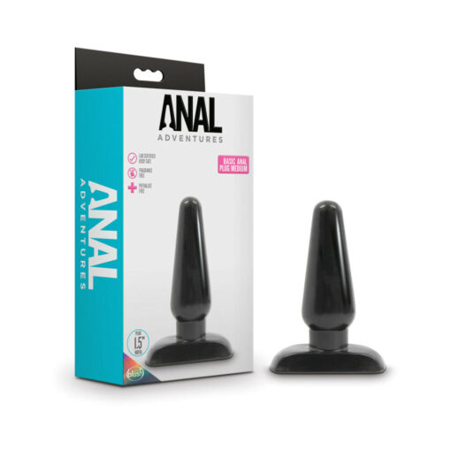 Anal Adventures Basic Anal Plug Medium Black