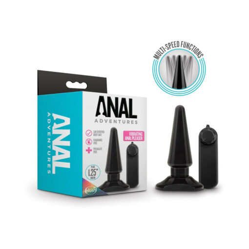 Anal Adventures Basic Vibrating Anal Pleaser Remote-Controlled Plug Black