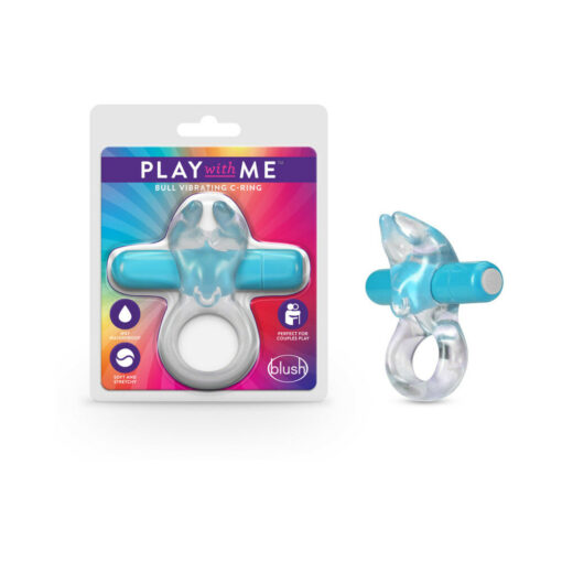 Play with Me Bull Vibrating C-Ring Blue