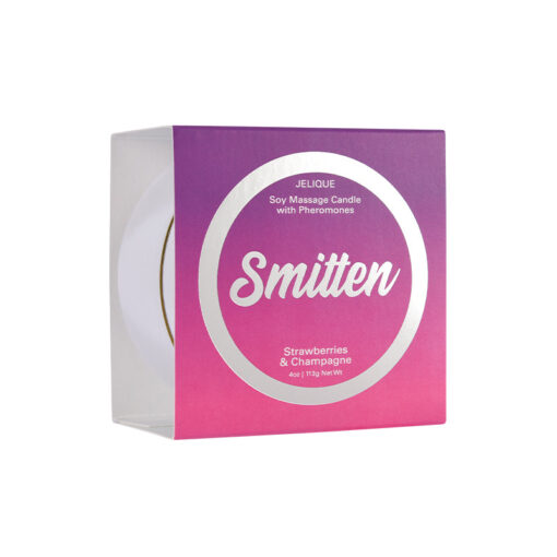 Jelique Smitten Pheromone Massage Candle Smitten Strawberry & Champagne 4 oz-113 g