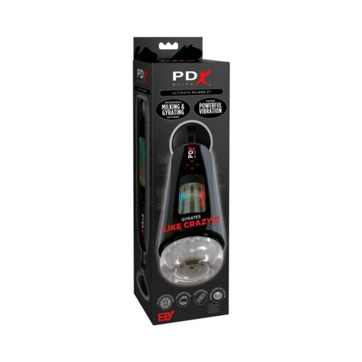 PDX Elite Ultimate Milker 2 Rechargeable Gyrating Suction Stroker With Hands-Free Suction Cup