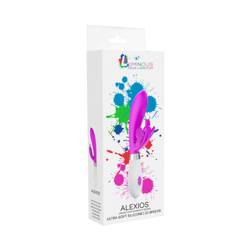 Luminous Alexios 10-Speed Silicone Dual Stimulation Vibrator Fuchsia