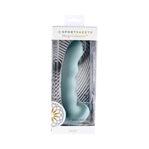 Sportsheets Merge Collection Sage 8 in. Silicone G-Spot Dildo with Suction Cup Green