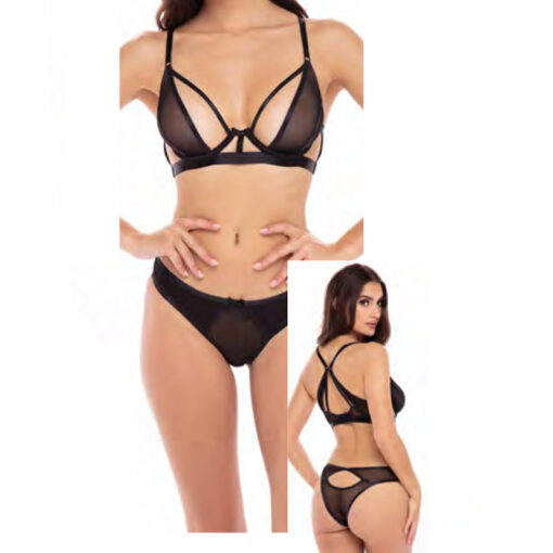 Rene Rofe New In Town 2-Piece Bra Set Black S-M