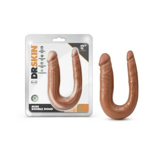 Dr. Skin Mini Double Dong Realistic 12 in. Dual-Ended Dildo Tan