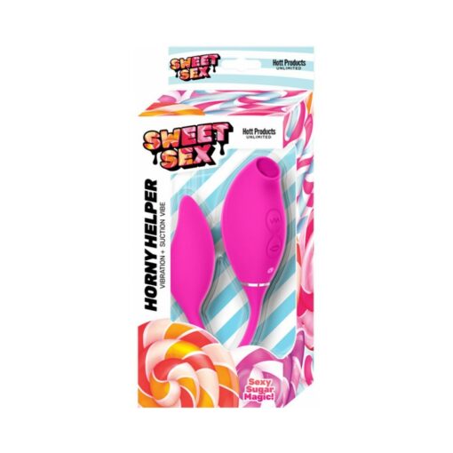 Sweet Sex Horny Helper Suction Dual Stimulator Silicone Magenta