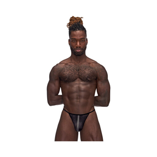 Male Power Landing Strip Micro Thong Black S-M