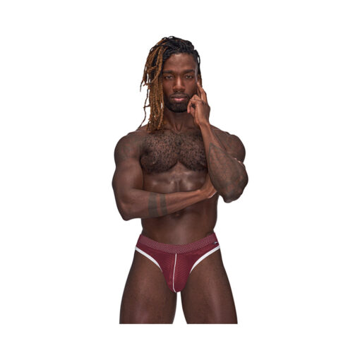 Male Power Sport Mesh Sport Thong Burgundy S-M