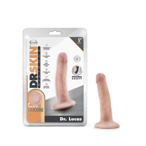 Dr. Skin Silicone Dr. Lucas Realistic 5 in. Posable Dildo Beige