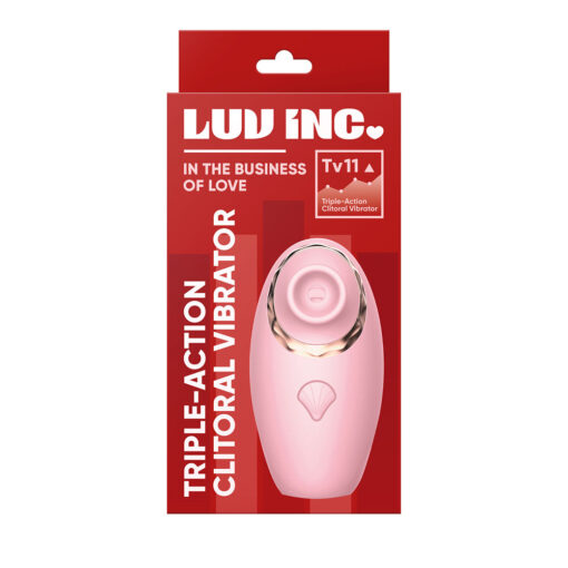 Luv Inc Tv11 Triple-Action Clitoral Vibrator Rechargeable Silicone 3-in-1 Stimulator Pink