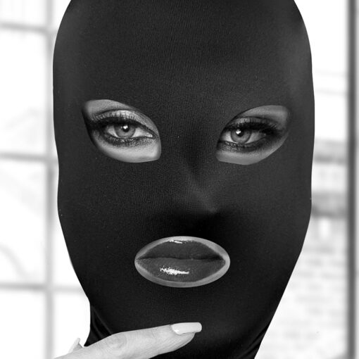 Ouch! Black & White Subversion Mask With Open Mouth And Eye Black