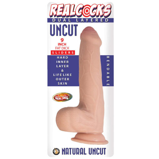 Realcocks Dual Layered Uncut Slider Fat Dick 9 in. Light