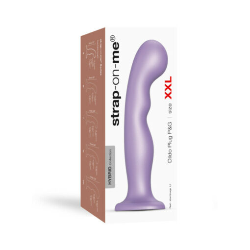 Strap-On-Me Hybrid Collection Silicone Dildo Plug P&G Metallic Lilac XXL