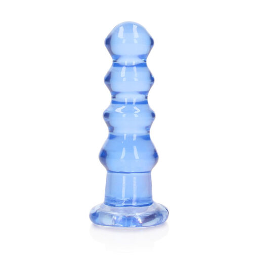 RealRock Crystal Clear Curvy 5.5 in. Dildo-Plug Blue