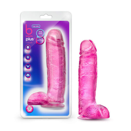 B Yours Plus Big n' Bulky 10.5 in. Dildo with Balls Pink