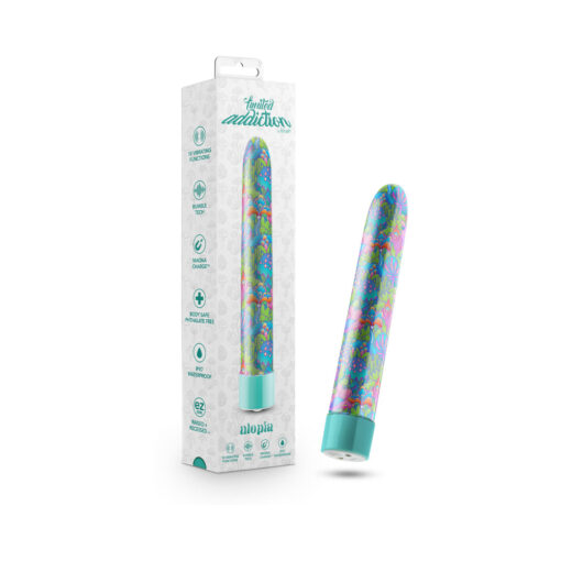 Limited Addiction Utopia Rechargeable 7 in. Vibrator Aqua