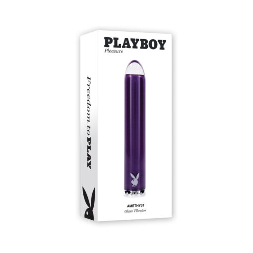 Playboy Amethyst Rechargeble Vibrating Glass Vibe Purple