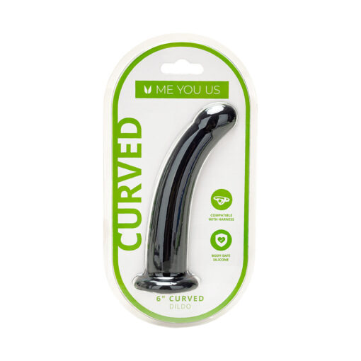 Me You Us 6 in. Curved Silicone Dildo Black