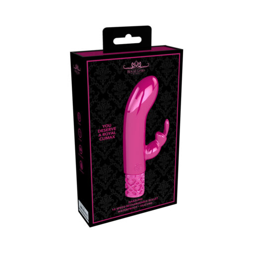 Royal Gems Dazzling Rechargeable Silicone Miniature Rabbit Vibrator Pink