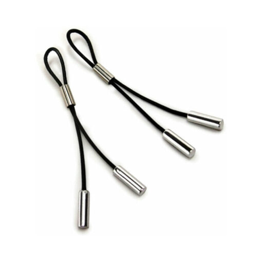 Crave Leather Nipple Tassels Black-Silver