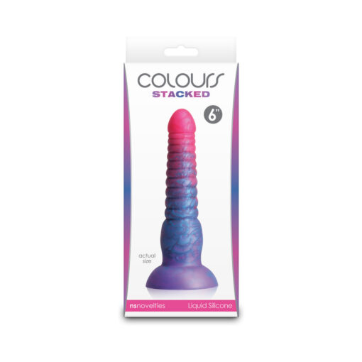 Colours Stacked 6in Dildo Pink-Blue