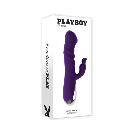 Playboy Bunny Punch Rechargeable Silicone Rabbit Vibrator Purple