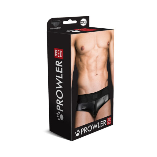 Prowler RED Wetlook Ass-less Brief Black 2XL