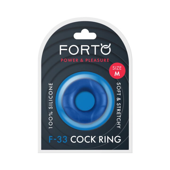 Forto F-33 Liquid Silicone Cockring Medium Blue